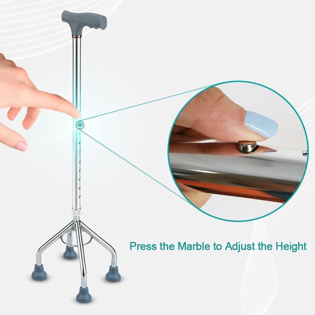 Muletas ergonómicas de Cuatro Patas, muletas para Ancianos con Puntas Antideslizantes, bastón Ligero para Caminar