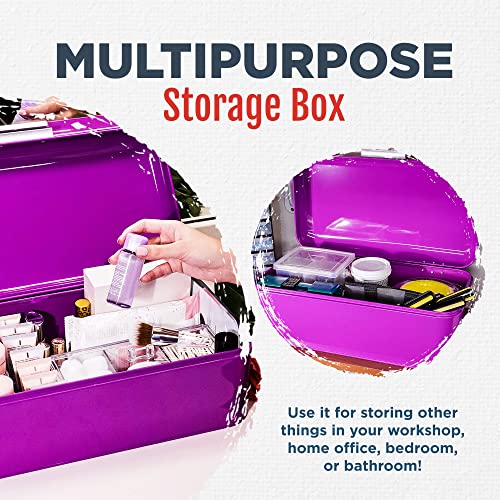 Culinary Couture Large Purple Bread Box For Kitchen Countertop - Bread Storage Container - Powder-Coated Stainless Steel Vintage Bread Boxes For Kitchen Counters - Bonus Recipe Ebook #TOP4