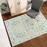 Homcomodar Bürostuhl Unterlage120x150cm Bodenschutzmatte Bürostuhl rutschfest Schreibtischstuhl Unterlag Bodenschutzmatte für Hartböden Teppich für Harten Boden, Laminat und Fliesen Beige