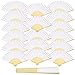 ZOOI Fächer Hochzeit, 18 Pack Fächer Weiß Handfächer Hochzeit Deko Faltfächer Gastgeschenk Fecher Sommer Hochzeit, Hochzeitsdeko Hand Fan Asiatische Deko für Geburttag Party Wedding, Wand Dekoration
