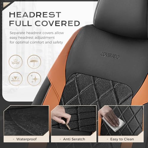 Image of Coverado Car Seat Covers, Seat Covers Full Set, 5 Seats Automotive Seat Cover, Mesh Breathable Seat Protectors, Universal Fit for Most Cars