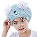 Hair Drying Towel for Kids Girls, Cute Cartoon Rabbit Ultra Absorbent Coral Velvet Children Dry Hair Hat Fast Drying Bath Shower Head Towel Wrap Bathing Spa Swimming Turban Hat Dry Cap Towels Gift