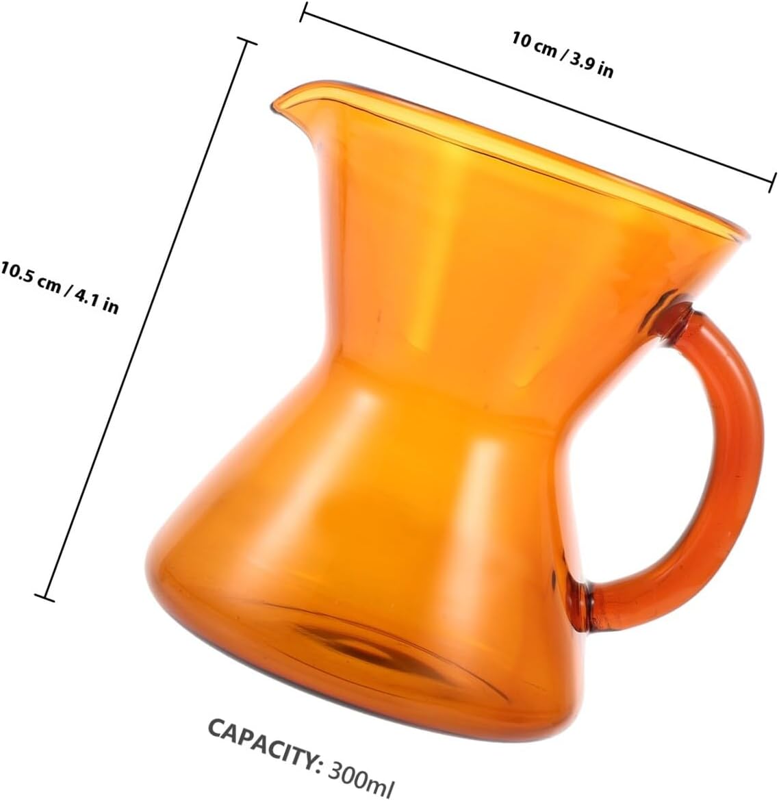 Heat-resistant Glass Coffee Pot with Anti-scalding Handle and Creative Pitcher Spout Transparent Elegant Mini Pouring Cup for Home Coffee Shops Restaurants and Kitchen Use
