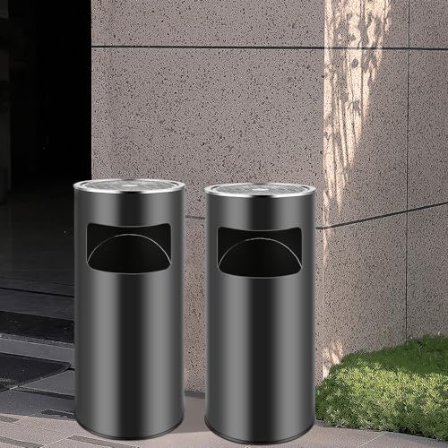 LANTUS Cendrier amovible sur pied en acier inoxydable, Poubelle en acier inoxydablePour usage commercial, extérieur, intérieur et extérieur 25 * 25 * 60...