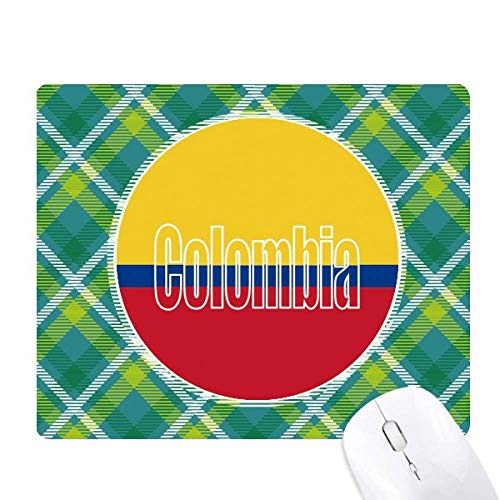 Tapis de souris motif Colombie pixel art vert et grille graphique pour ordinateur