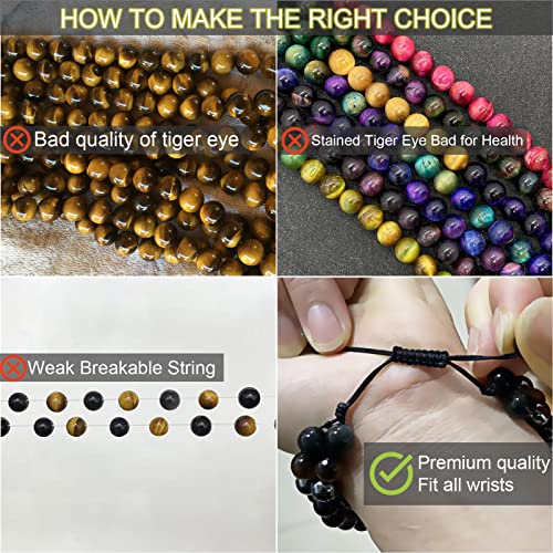 Triple Protection Bracelet Necklace For Men Women, Tiger Eye Hematite Obsidian Bracelet Necklace Set Crystal Beaded Bracelet Necklace For Men Women (With Gift Box) #TOP4