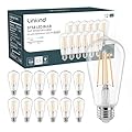 Linkind Edison Light Bulbs 60W Equivalent, E26 Dimmable Vintage Edison LED Light Bulbs ST58 Antique Decorative Filament LED Bulb, 6W 700LM, 2700K Soft White, CRI80+ Clear Glass Light Bulbs, 12 Packs