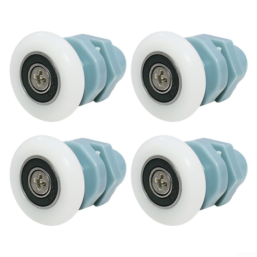 Shower Door Roller Replacement for Bathroom Glass Door Wheel, Nylon Shower Door Pulley with ABS Nylon Blend Roller, Adjustable Sliding Door Hardware Parts, for Easy Install Door Wheel(27mm)