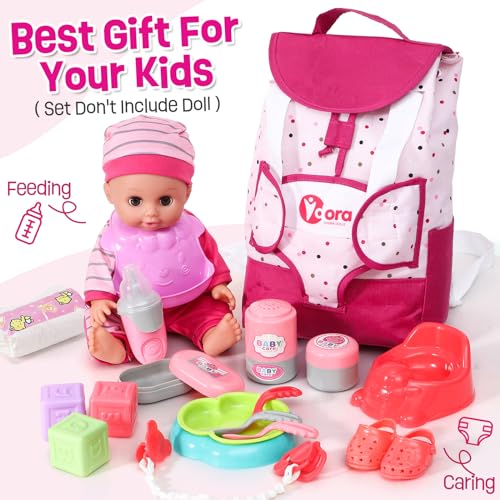Kit Accessoire Bebe pour Poupon | Sac à Dos à Langer Biberon Pot Bebe – vue 7