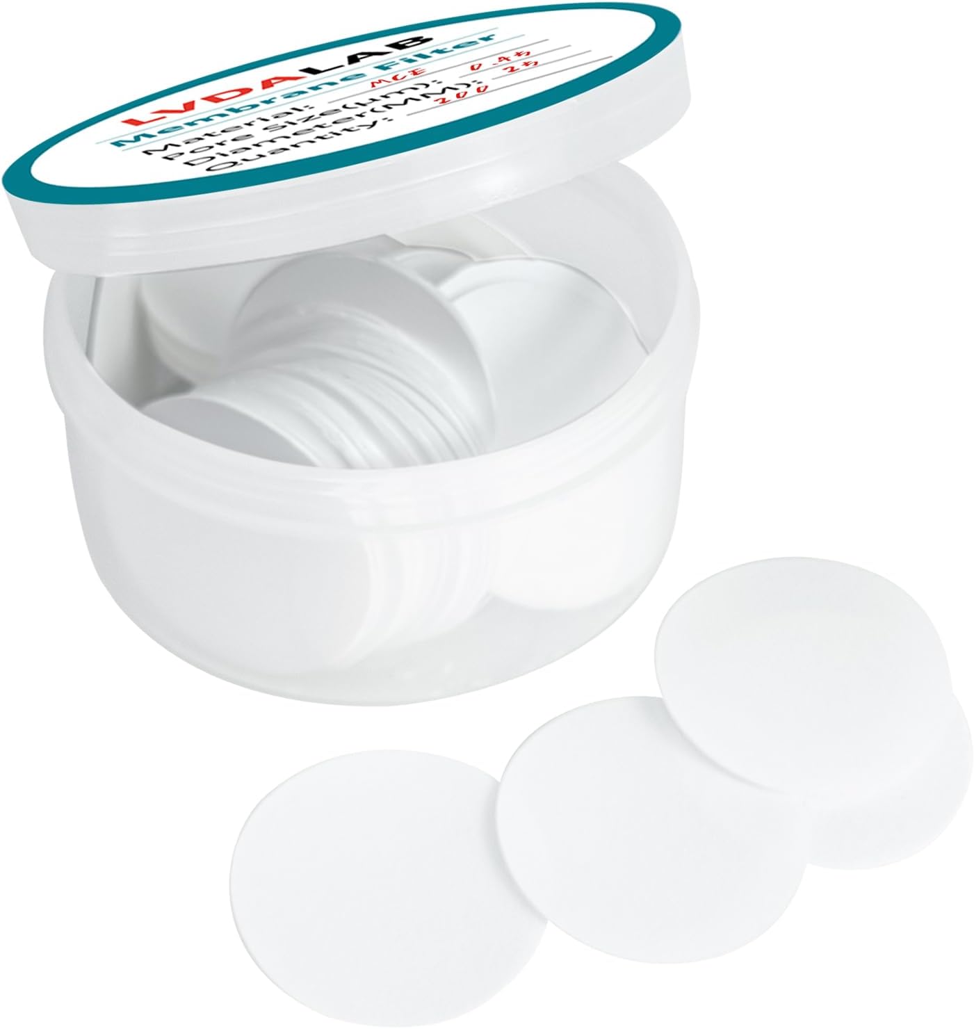 200Pcs/Pack MCE Membrane Filters, Round Mixed Cellulose Esters Lab Filter Paper, Hydrophilic Filter Paper 0.45µm Pore Size, 25mm Diameter,Non Sterile