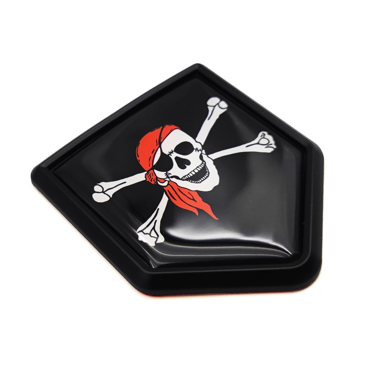 Calcomanía de bandera pirata roja cromada para parachoques de coche Overdecor Pack de 2 6