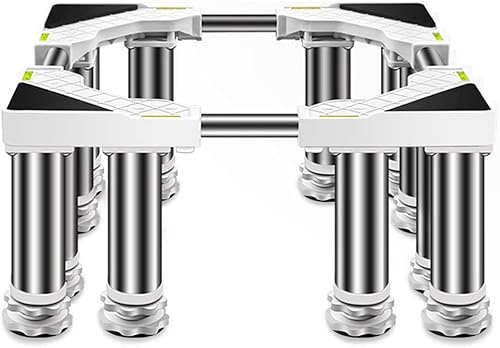 Base antideslizante para lavadora, soporte para nevera, base ajustable multifuncional para lavadora y secadora, soporte de pedestal para
