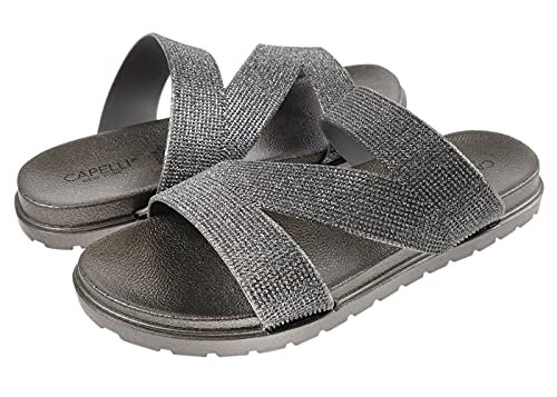Capelli New York Women's Comfort Molded Injected Flip Flop, Pewter Grey, Size 10 #TOP28
