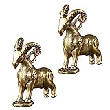 ABOOFAN 8 Stück Lamm Dekorative Ornamente Autodekoration Tischdekoration Autoschlüsselhalter Retro-Sternzeichen-Verzierung Chinesische Fengshui-Ziege Messingziege Kupfer Messing