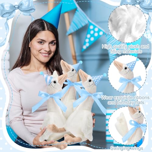 Halloscume 10 Set Silly Goose Party Supplies Goose Animal and Mini Birthday Party Hats with Ribbon Bow for Birthday Gift (Cute,Blue) by Halloscume - Image 6