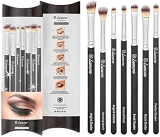 Make Up Eye Brush Set - Eyeshadow Eyeliner Blending Crease Kit - Best Choice 7 Piece Essentials - Pencil, Shader, Tapered, Definer - Vegan Synthetic Bristles That Last Longer, Apply Better Makeup & Make You Look Flawless