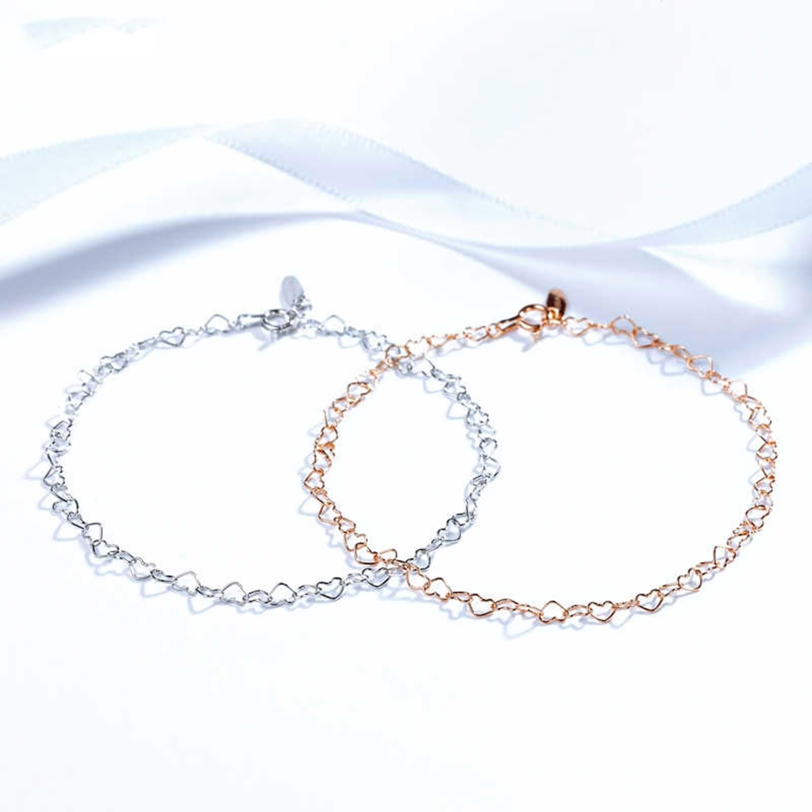 Bracelet Women, Coole Armband Damen Herzform Weißgold Geschenke Damen