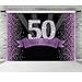 Happy 50th Birthday Party Backdrop Glitter Purple and Black Dots Background for Adult Woman Birthday Party Banner Decorations Shining Diamond Number 50th Birthday Backdrops for Photo Studio Props 7x5f