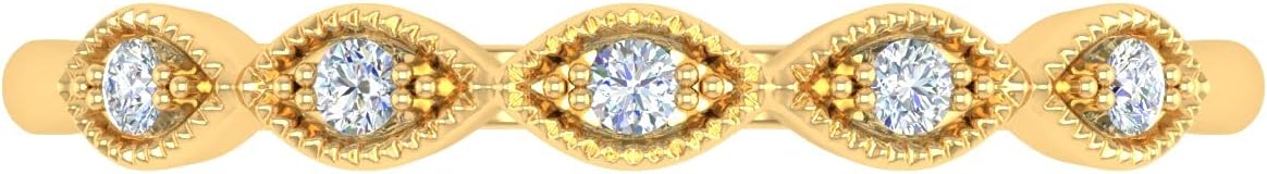 0.06 Carat Diamond Twisted Wedding Band Ring in 10K Gold