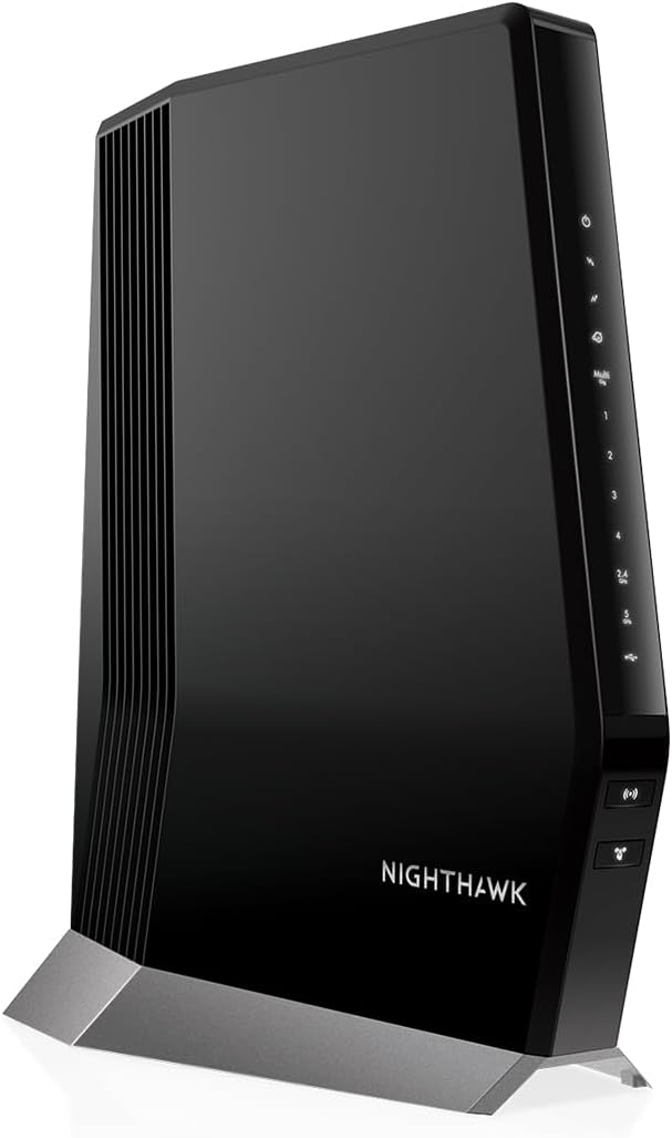 Nighthawk Cable Modem and WiFi 6 Router Combo (CAX80) - Compatible with All Major Cable Providers incl. Xfinity, Spectrum, Cox - Cable Plans up to 2 Gbps - AX6000 WiFi 6 Speed - DOCSIS 3.1