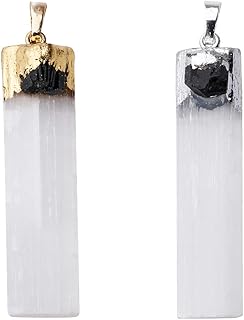 CXD-GEM Selenite Crystal Blade Pendant 2Pcs