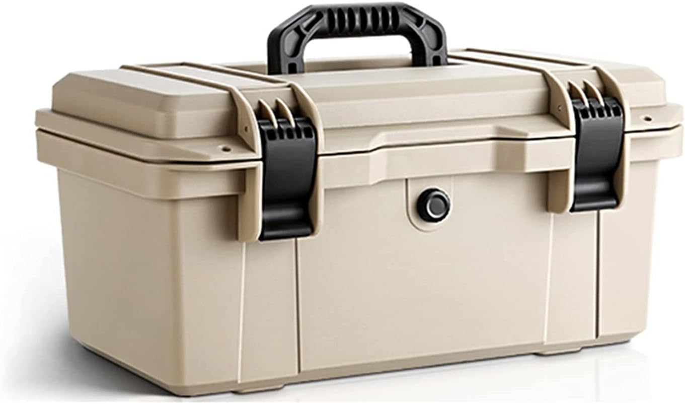 Service Toolbox Waterproof Toolbox with Removable Tool Tray Organizer and Tool Boxes Large Hardware Electrician Storage Box Car Repair Toolbox（Light Brown Tool Box Organizer (Size : 430x250x21