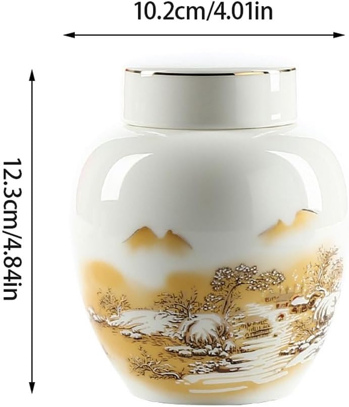 SONGCHAO Sugar Jar Retro Tea Jar Ceramic Household Coffee Bean Storage Jar Tea Bag Container Kitchen Salt Shaker Home Decoration Tea Canister (Color : A)