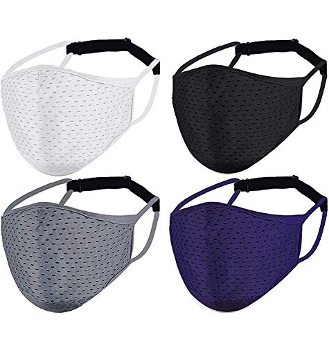 Black Adjustable Sport Face Mask, Grey Running Washable Beathable Reusable Athletic Madks Comfortable Fabirc Thin Covers for Fashion Designer Women Men Adult and Youth Outdoor Work Out and Cycle Gift