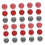 HAKIDZEL 30PCS Halloween Colorful Wooden Beads Spider Web Design Festive Decoration Bead Spacer for DIY Craft Jewelry Making Assorted Crimson and Ebony Patterns for Handmade Projects