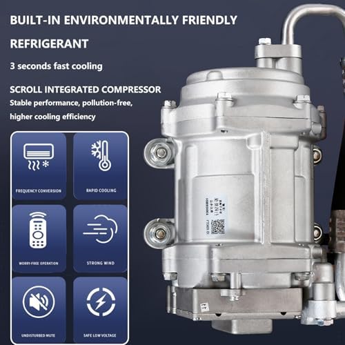 12V RV Rooftop Air Conditioner with Heat & Cool, Fast 8-Min Cooling, 360° Airflow, Temperature Display, Perfect for RVs, Trucks, and Tractors