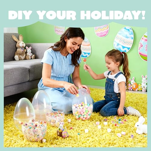 JOYIN 10" Transparent Jumbo Easter Eggs, 2 PCS Clear Fillable Plastic Giant Eggs Empty for Easter Egg Hunt, Candy Treats, Basket Stuffers, Party Supplies, Holiday Decoration by JOYIN - Image 4