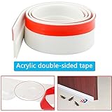 Ansoon Self-Adhesive EPDM Under Door Draft Sweep Weather Stripping Door Bottom Seal Strip,1.6in Width x 39in Length (White)