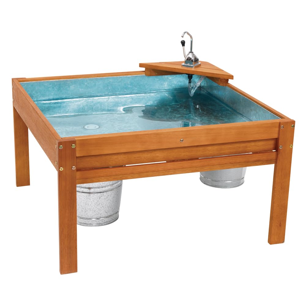 Excellerations Outdoor Water Table with Pump, Water Table, Sensory Table, Sand and Water Table, Sensory Table for Toddlers, Water Play, Outdoor Furniture, Kids Outdoor Play