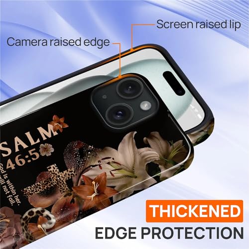Coque antichoc iPhone 15 VisEnt double couche esthétique croix et léopard