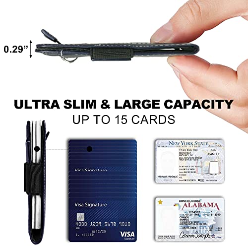 Slim Front Pocket Wallet with Airtag Holder, Apple Airtag Compatible, RFID Blocking, Leather Business Card Holder2