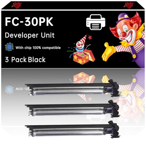 FC-30PK Developer Unit Compatible with Toshiba E-Studio 305CS 305CP 306CS Printers, Enhanced Durability, Ideal for High-Volume Printing (3 Pack Black)