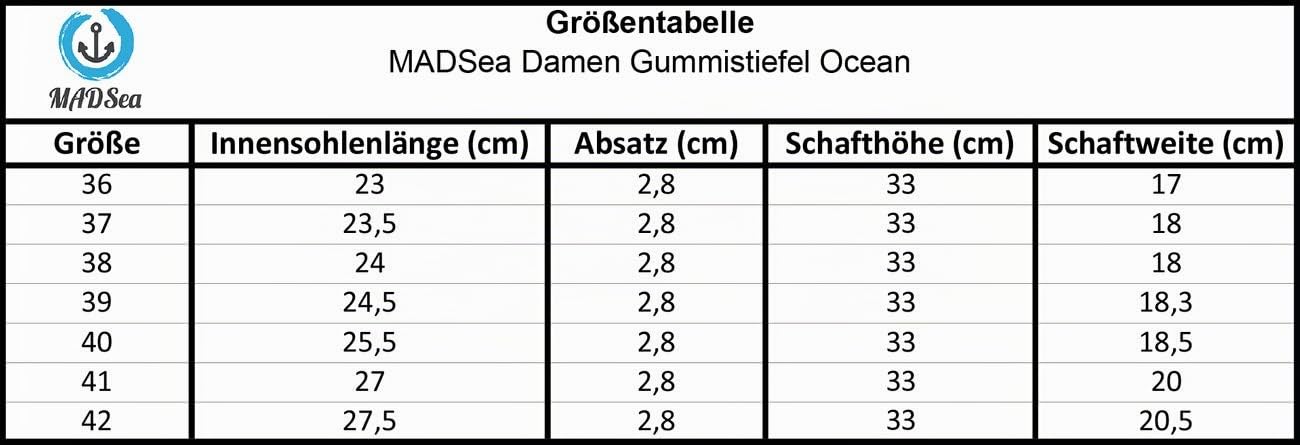 MADSea Damen Gummistiefel Ocean High Langschaft