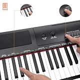 Amazon Basics – przenośne pianino cyfrowe z 88 klawiszami półważonymi, pedałem podtrzymującym 2 głośnikami; 140 dźwięków