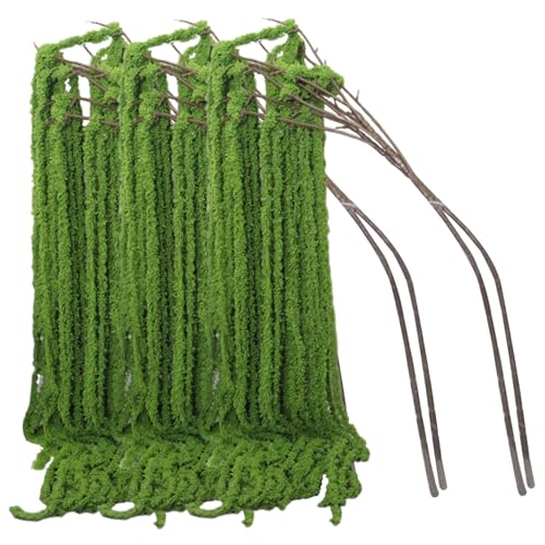 5 Flores de amaranto verde artificial de 130 cm para ramos y decoración 2