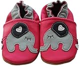 ENGEL + PIRATEN Krabbelschuhe Babyschuhe Leder Lauflernschuhe Lederpuschen MARKENQUALITÄT AUS Deutschland viele Modelle (12-18 Monate(Gr.20/21), Elefant Pink)