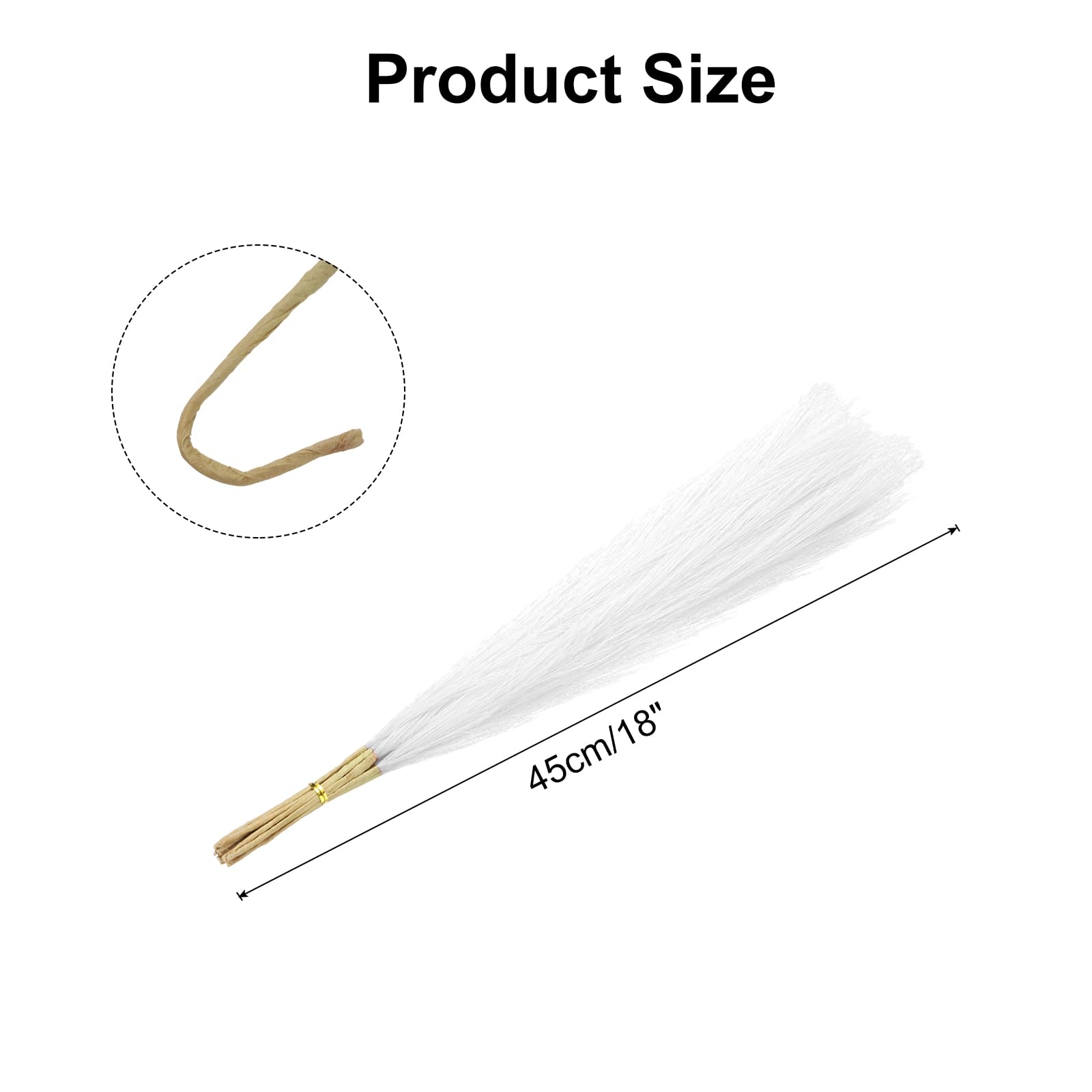 QUARKZMAN 12 Pcs Erba Delle Pampas Finta 18 Pollici Soffice Bianca