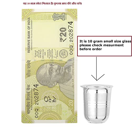 Image of Pure Silver Glass Tumbler for Baby Drinking Water & Pooja Rituals (10.00 Gram Weight)