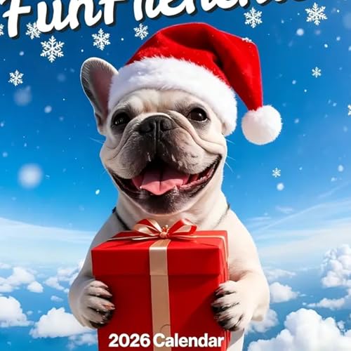 Weqizuerqi Wandkalender 2026 | Monatliches Dickes Papier Mit Notizen,Französische Bulldogge Kalender 2026 Planer | Für Akademische Termine Home Office Schulwohnheim Familie Schüler Lehrer Weihnachten