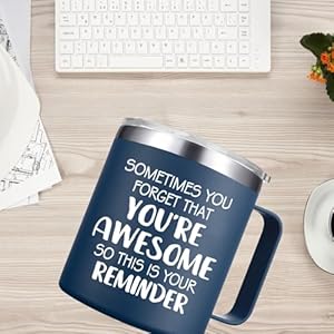 Gifts for Men - Sometimes You Forget You're Awesome Coffee Mug, Birthday Gifts for Men, Him, Dad, Guy, Stocking Stuffers White Elephant Gifts - 14Oz Navy Blue Gifts for Men Sometimes You Forget Youre Awesome Coffee Mug Birthday Gifts for Men Him Dad Guy Stocking Stuffers White Elephant Gifts 14Oz Navy Blue