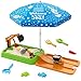 HYES Sandkasten mit Abdeckung, Dreck Digger Bagger Sandkasten mit Deckel, Kinder Sandkasten mit Sonnenschirm Sandschaufel Strandspielzeug, Gartenspielzeug Sommerspielzeug für Kinder 3-5, Grün