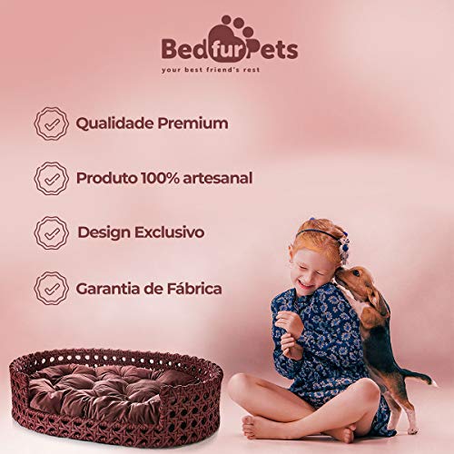 Cama Pet Cachorro Porte Grande Sintético 100x65Cm Fibra Sintética Hive Veludo Vinho - BedFurPets