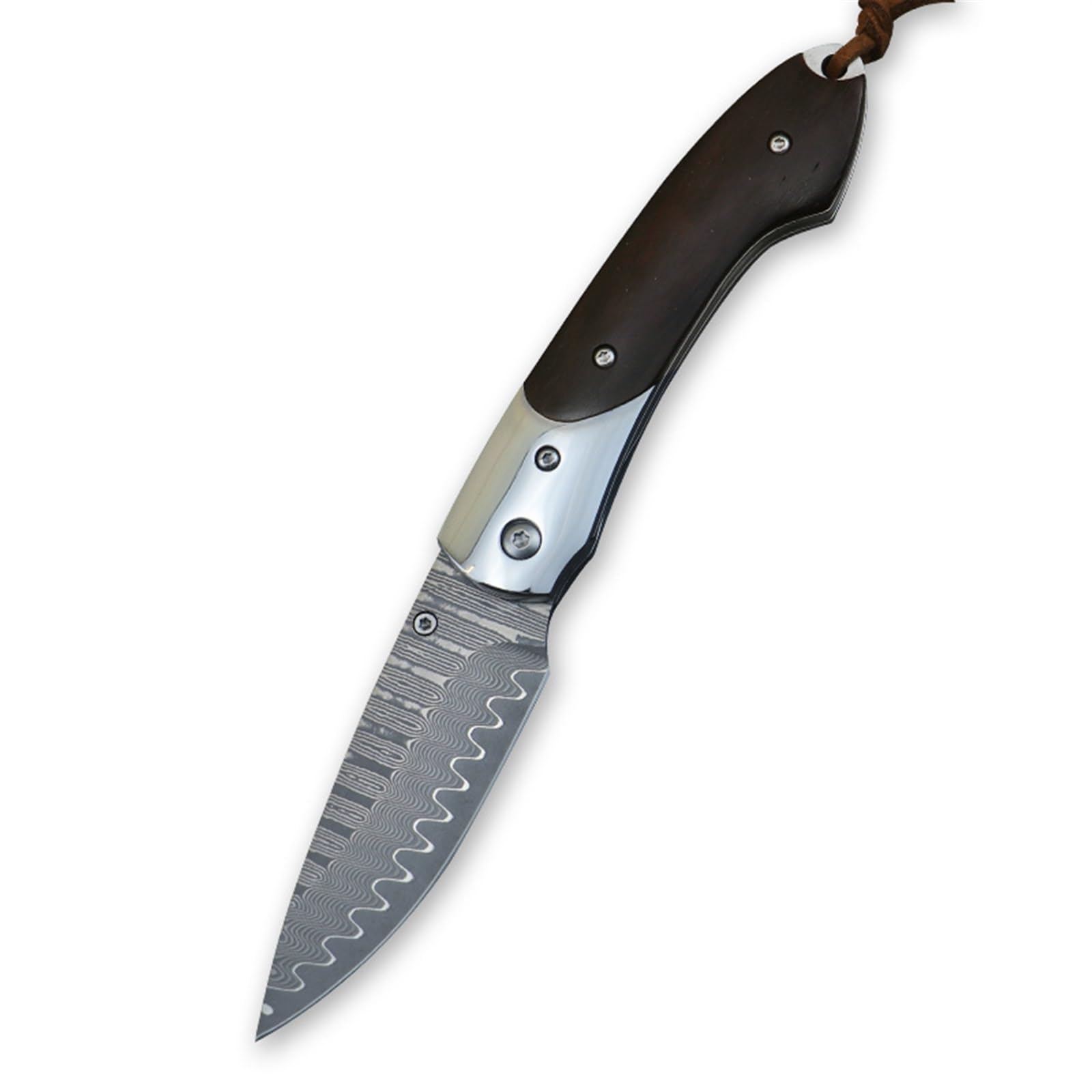 Klappmesser einhandmesser Klappmesser für den Außenbereich Damaskus Stahlmesser Scharfes Holzgriff Messer Tragbares Faltmesser mit hoher Härte Geschenkmesser für Outdoor & Survival