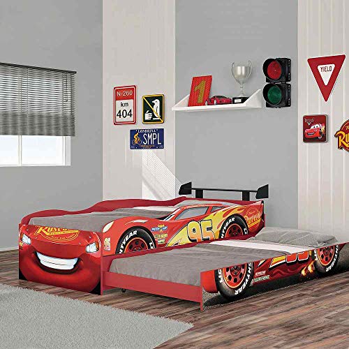 Bicama Infantil Carros Disney Fun Pura Magia Vermelho