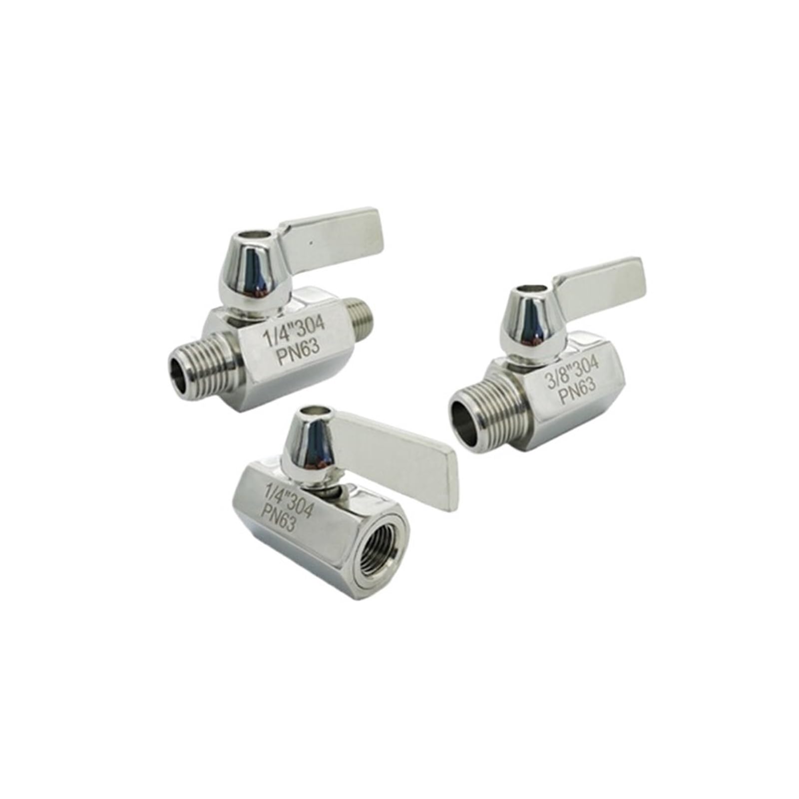 Mini válvula de bola de acero inoxidable 304 con rosca hembra de 3/4 resistente al agua y aceite