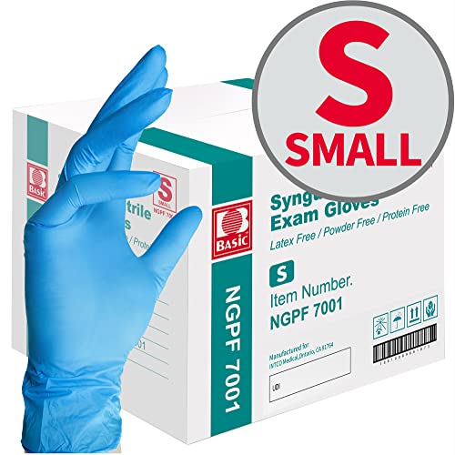 Basic Medical Blue Nitrile Exam Gloves - Latex-Free & Powder-Free - NGPF-7001(Case of 1,000), Small - Thumbnail 7